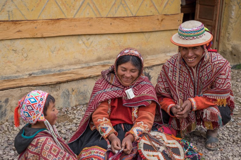Traditional textile weavers in Acha Alta near Cusco in Peru